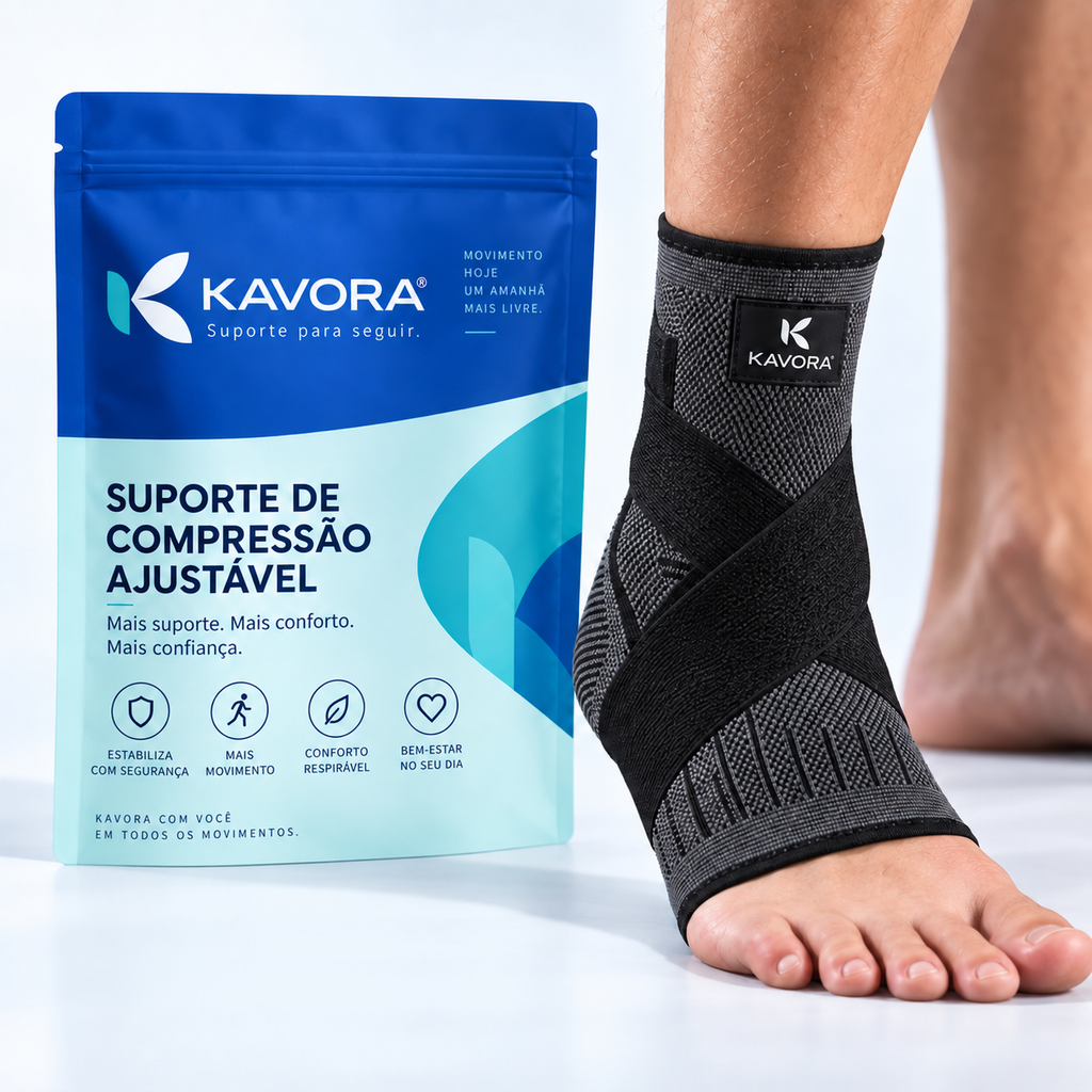 [LEVE 2 PAGUE 1] Suporte de Compressão Ajustável para Tornozelo Kavora MoveFlex