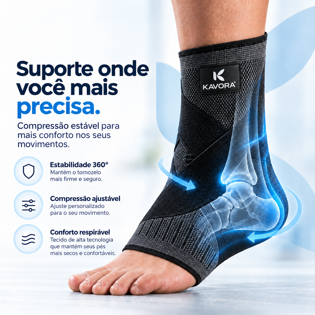 [LEVE 2 PAGUE 1] Suporte de Compressão Ajustável para Tornozelo Kavora MoveFlex